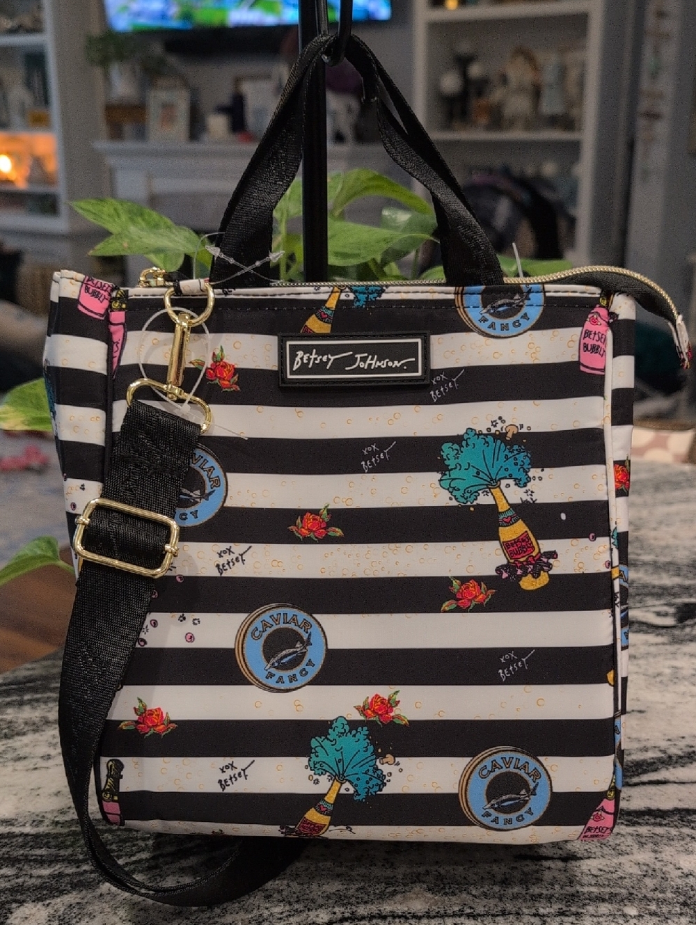 Betsey Johnson Stripe Lunch Tote